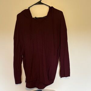 SHEIN Burgundy Hoodie Sweatshirt